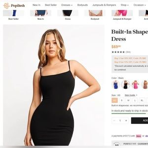 COPY - Popilush Build-In Shapeware Slip Mini-Lounge Dress $60